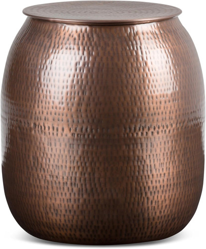 Antique copper round drum side - round,