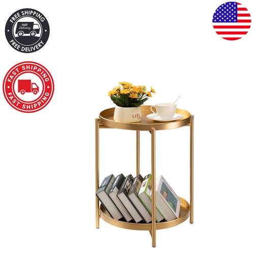 Tier folding gold side table - folding,