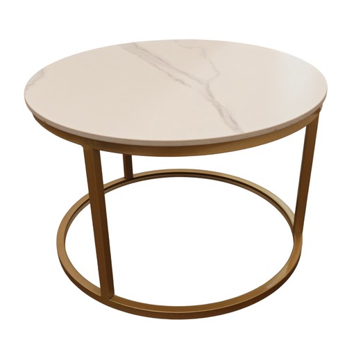 Round white marble effect - white,