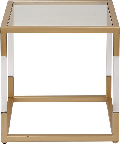 Gold metal accent table with - table,