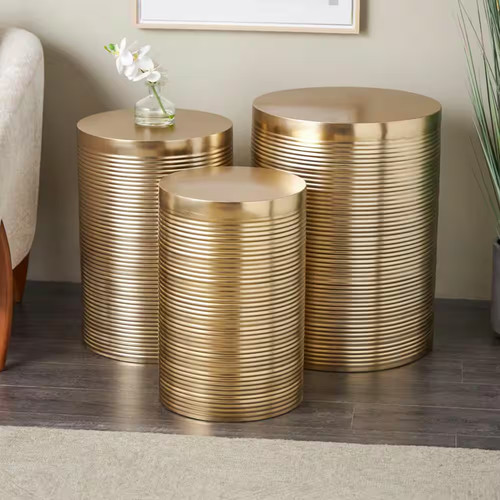 Gold metallic ribbed - gold,